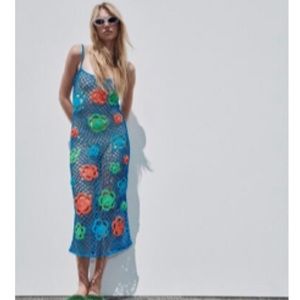 Zara NWT cotton crochet maxi dress SS22